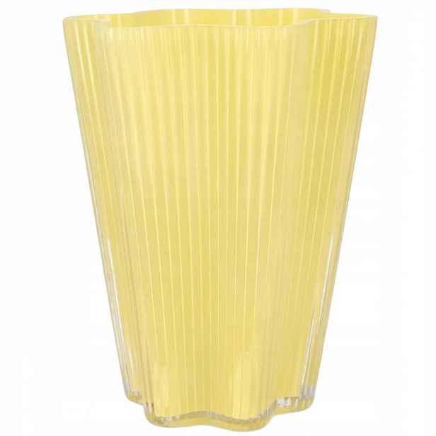 Skleněná Váza 20 cm Žlutá Na Květiny Kytice Růže Do Obývacího Pokoje Domu Boho Retro
