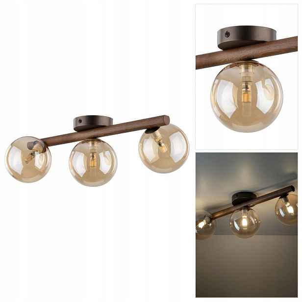 Stropní Svítidlo Estera hnědý vyřezávaný tvar nad psací stůl v předsíni Tk Lighting