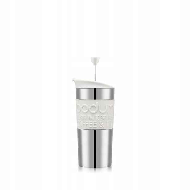Termohrnek s konvičkou Bodum Travel Press 0,35 l Off White