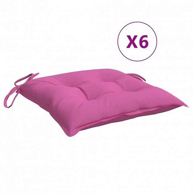 vidaXL Podušky na židli 6 ks růžové 40 x 40 x 7 cm textil