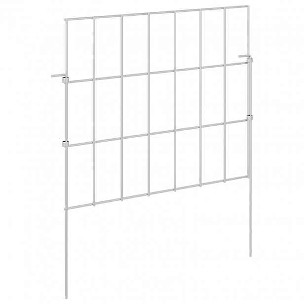 vidaXL Zahradní plot se sloupky 48 ks 35 x 30 cm Pozinkovaná ocel
