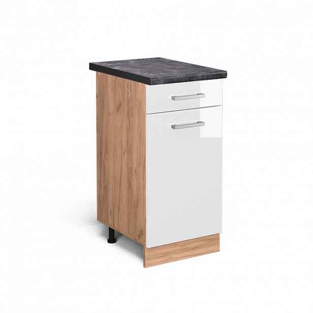 Vicco SPODNÍ SKŘÍŇKA KUCHYŇSKÉ LINKY R-Line Bílá vysoký lesk 40 cm , PD Antracit