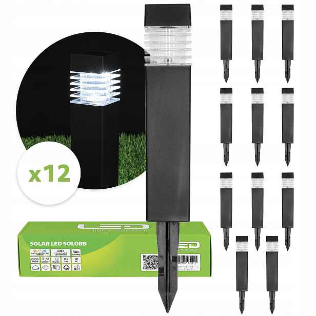 12 x solární zahradní lampa Led Zapichovací sloupek Led 4000K IP44