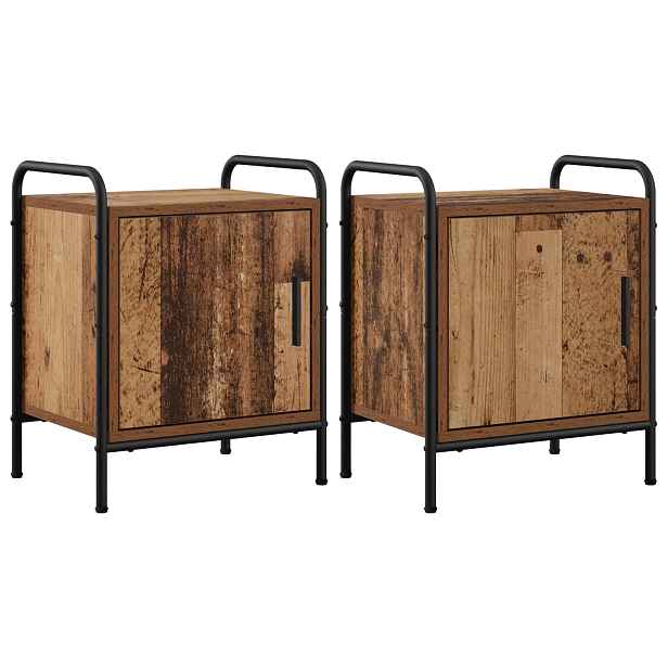 vidaXL Noční skříňka 2 ks Staré dřevo 40 x 30 x 50 cm Kompozitní dřevo