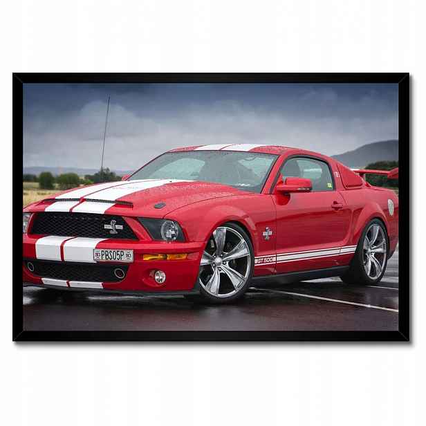 Plakáty v rámu 60x40 Červený Ford Mustang Usa