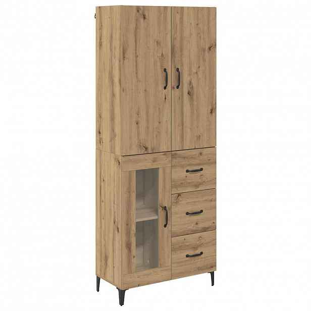 vidaXL Vysoký bufet Artisanový dub 69,5 x 34 x 180 cm Kompozitní dřevo