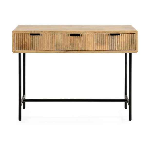 Konzolový stolek z mangového dřeva v přírodní barvě 38x100 cm Mundra – MOME