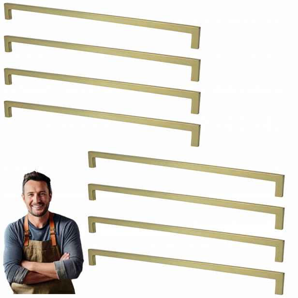 Nábytková Úchytka do skříňky Zásuvky Apollo 320 mm Zlatý Kartáčovaný 8ks