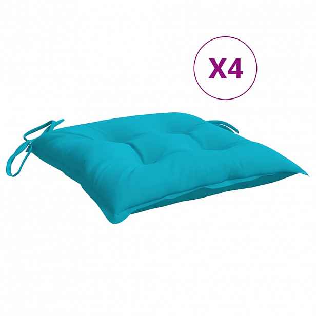 vidaXL Podušky na židli 4 ks tyrkysové 40 x 40 x 7 cm textil