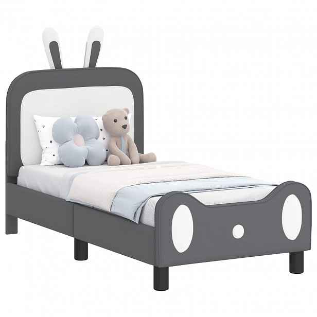 vidaXL Rám postele pro batole s čelem Světle šedá 70 x 140 cm PU