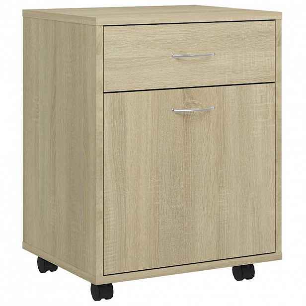 vidaXL Skříňka na kolečkách dub sonoma 45x38x54 cm kompozitní dřevo