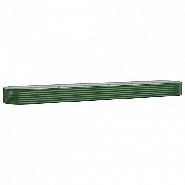 vidaXL Vyvýšený záhon pozinkovaná ocel 507x100x36 cm zelený