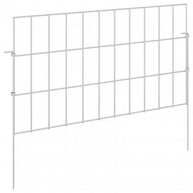 vidaXL Zahradní plot se sloupky 12 ks 55 x 30 cm Pozinkovaná ocel