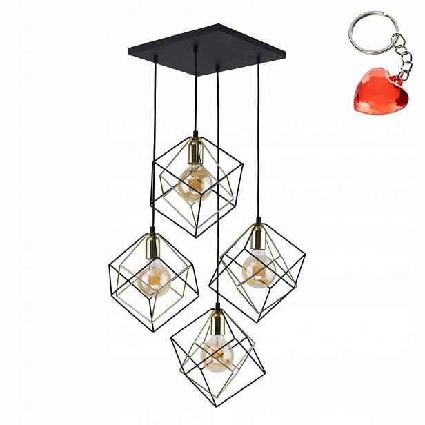 Závěsná Stropní Svítidlo Alambre Černá 4 zdroje E27 15W 140 Cm Tk Lighting