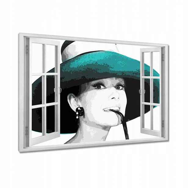 Obrazy 90x60 Audrey Hepburnová Klobouk