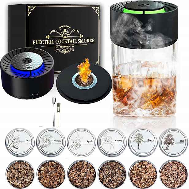 Elektrická Sada Na Uzení Whisky Smoker S Nápojovými Nástroji, 6 Příchutí