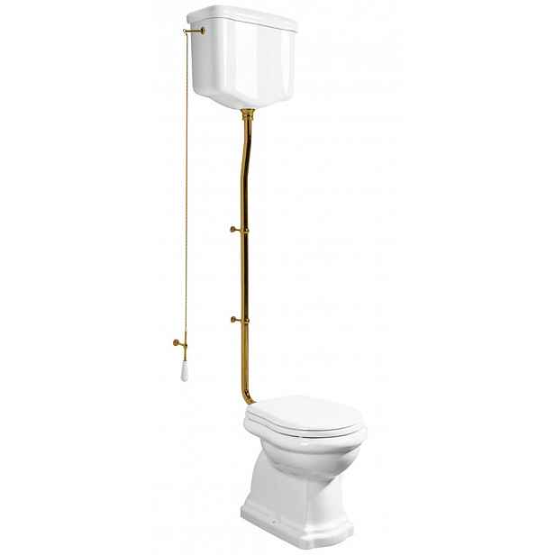 Sapho Kerasan Retro - WC kombi, spodní odpad, bílá/bronz WCSET17-RETRO-SO