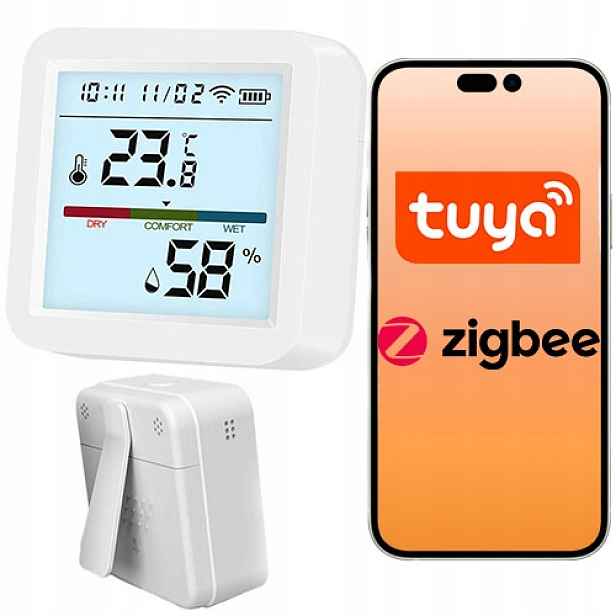 Snímač teploty a vlhkosti LCD displej teploměr Zigbee 3.0 Tuya Smart