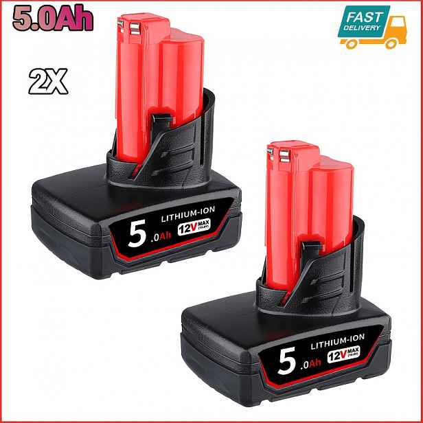 TEMU Balení 2 ks 5,0Ah 10,8V(12Vmax) pro M12 MWL1806 Náhrada za M12 baterii 10,8V 12VMax Lithium Kompatibilní s 48-11-2401 48-11-2460 48-11-2402