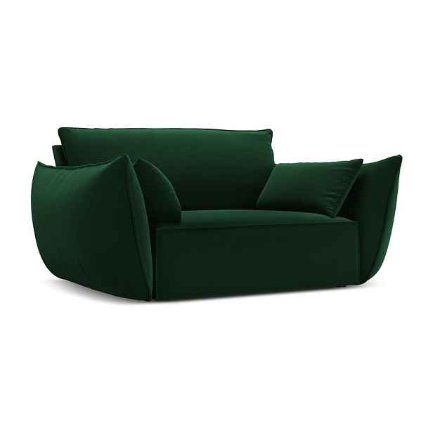 Tmavě zelené sametové křeslo Vanda – Mazzini Sofas