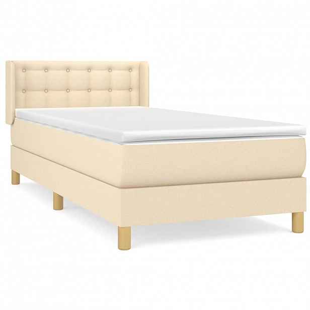 vidaXL Box spring postel s matrací krémová 80 x 200 cm textil