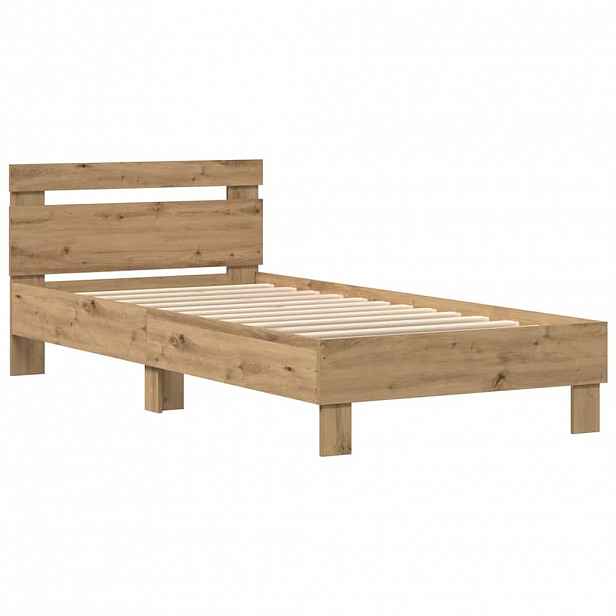 vidaXL Rám postele s čelo Artisanový dub 90 x 200 cm Kompozitní dřevo