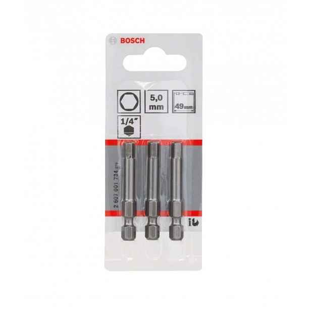 Bosch - Sada bitů HEX5, délka 49 mm, 3 ks 2607001734