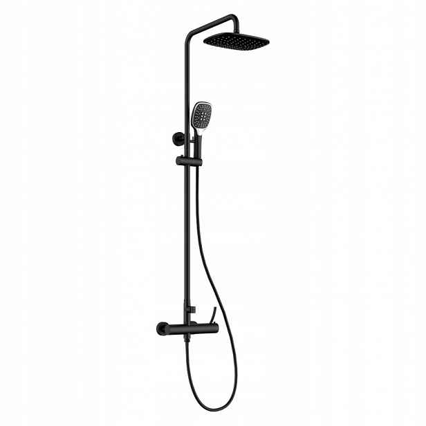 Dešťová sprcha s termostatickou sprchovou baterií Wezer FIN16T-19-BLACK