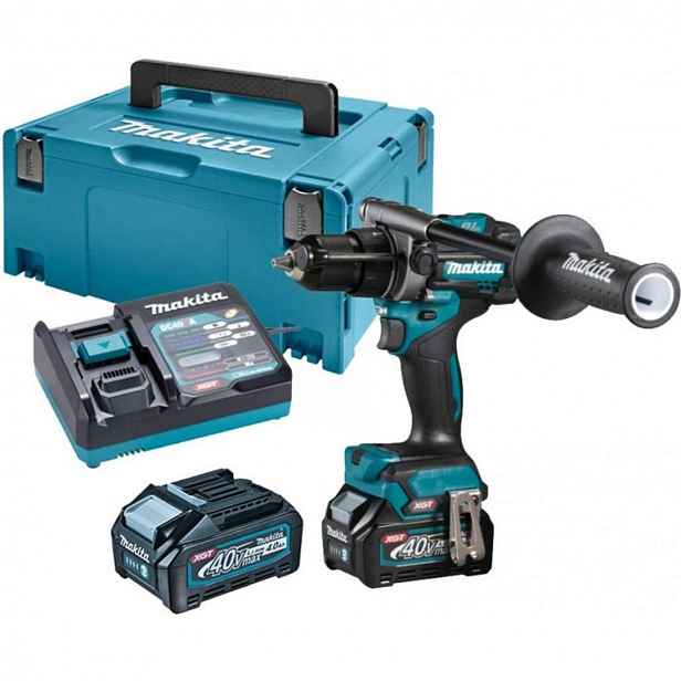 Makita - 40V AKU vrtací šroubovák s příklepem, 2x aku 4,0 Ah XGT, nabíječka HP001GM201
