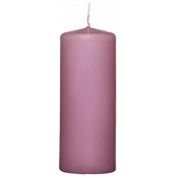 Válcová svíčka růžová, 15 cm
