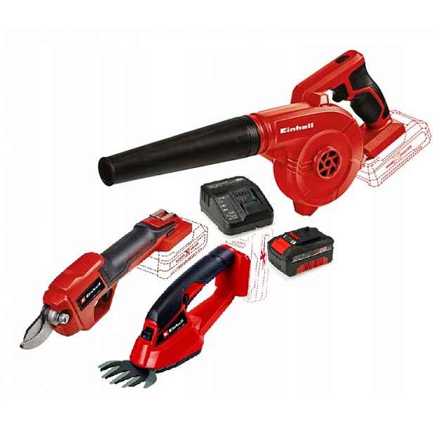 Einhell Sada Elektrického Nářadí Pro Zahradu 4AH 18V Nůžky Na Foukač