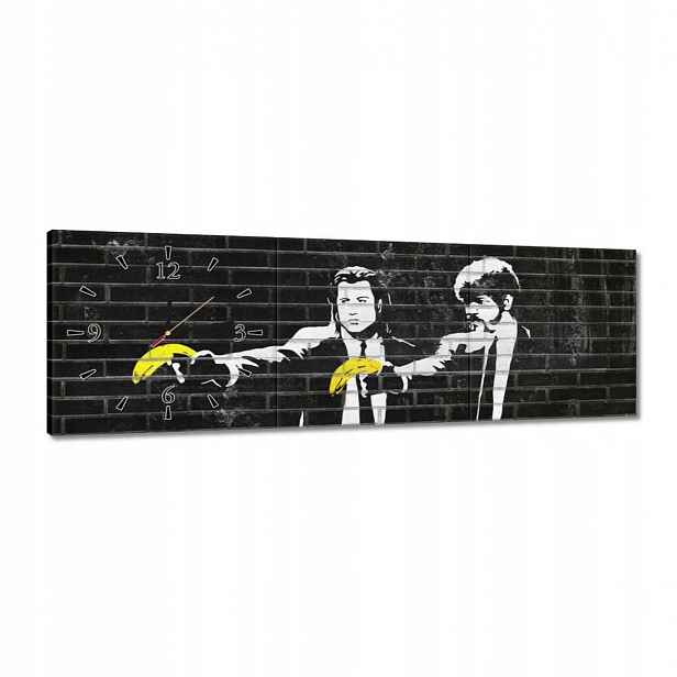 Hodiny 90x30 Banksy Banana Fiction