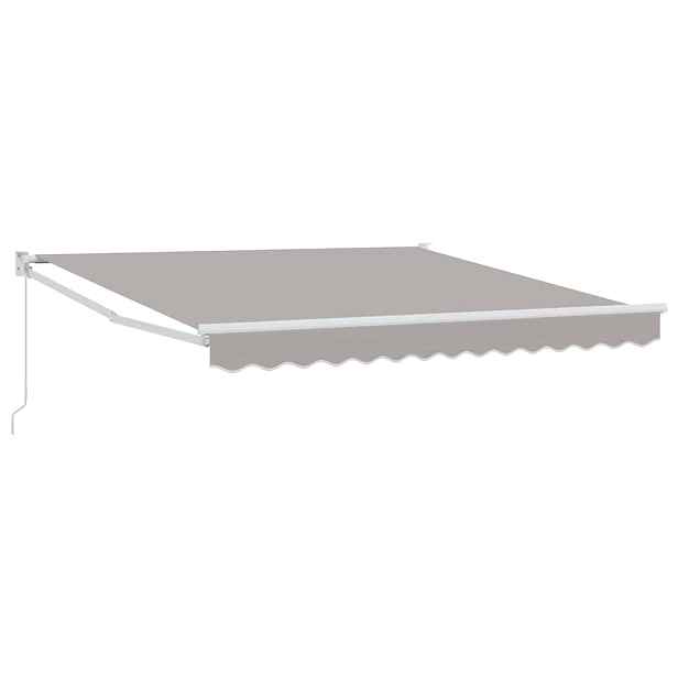 vidaXL Ručně ovládaná markýza 3,5 x 2,5 m Světle šedá 100% polyester