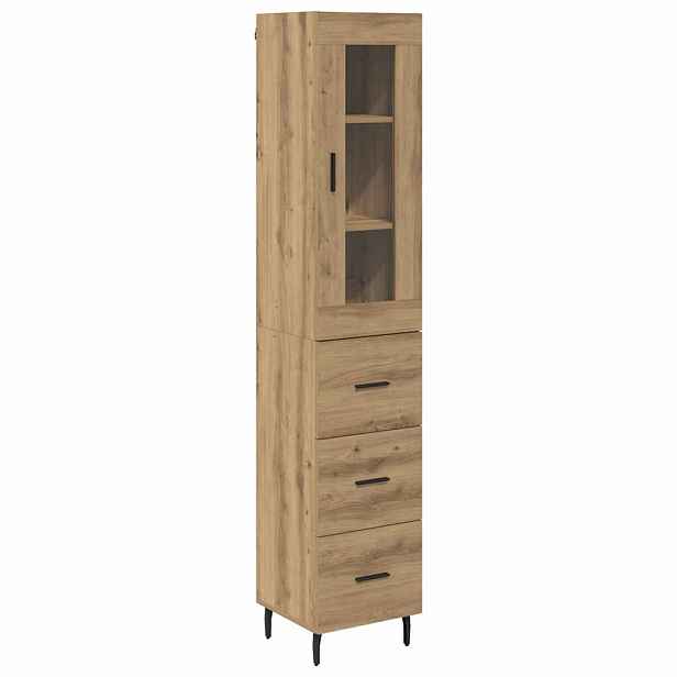 vidaXL Vysoký bufet Artisanový dub 34,5 x 34 x 180 cm Kompozitní dřevo