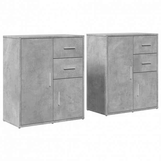vidaXL Příborníky 2 ks betonově šedé 60 x 31 x 70 cm kompozitní dřevo