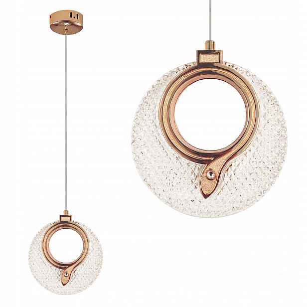 Jednotlivá Led Závěsná Lampa Toolight LHJ110-1CP, Křišťálově Zlatá, Růžová