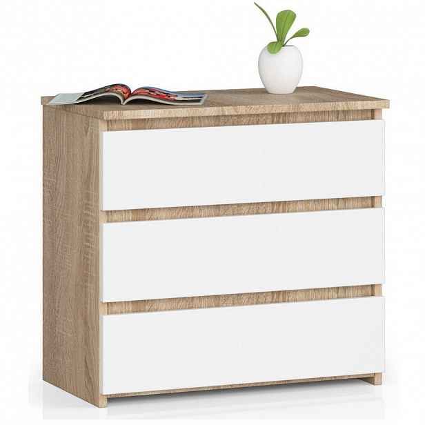RAUMHIRSCH FURNITURE KOMODA dub Sonoma, bílá 57/60/35