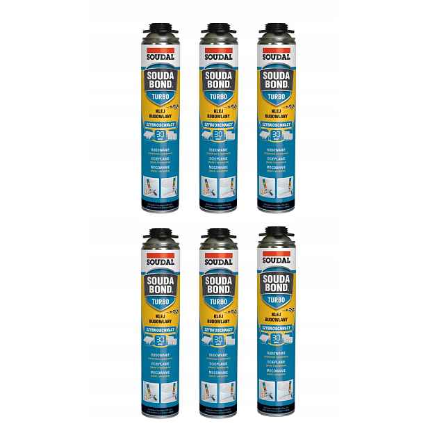 Soudal Rychleschnoucí stavební lepidlo Soudabond Turbo 750 ml 152562 6 ks