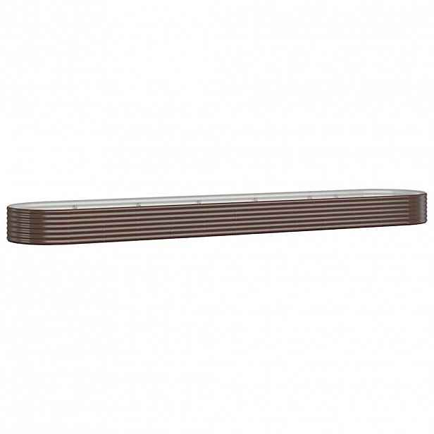 vidaXL Vyvýšený záhon pozinkovaná ocel 507x100x36 cm hnědý
