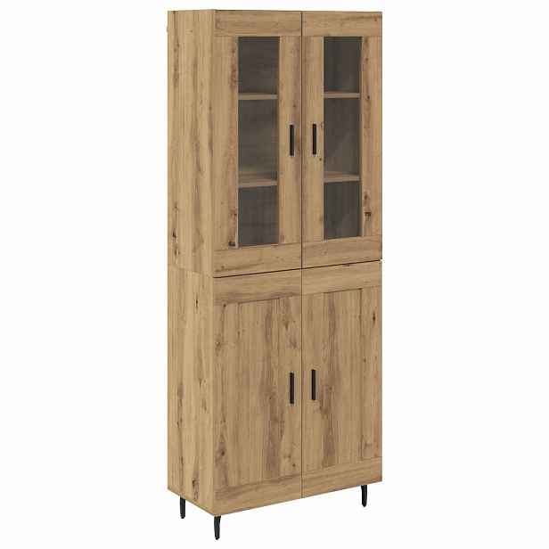 vidaXL Vysoký bufet 2 ks Artisanový dub 69,5 x 34 x 180 cm