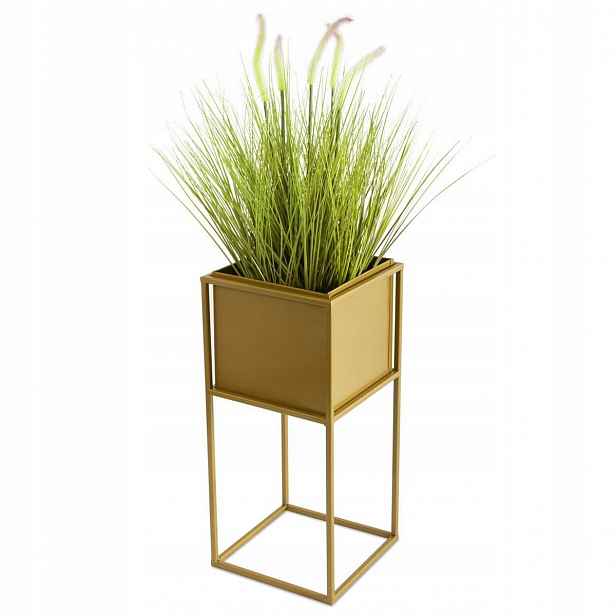 Držák Na Květináč stojan na rostliny květiny 50 cm zlatý Loft