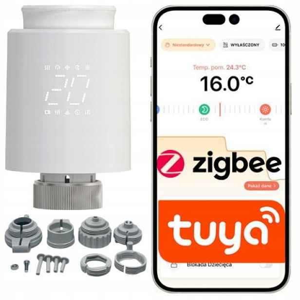 Inteligentní hlavice na radiátor M30 adaptéry Tuya ZigBee Home Assistant