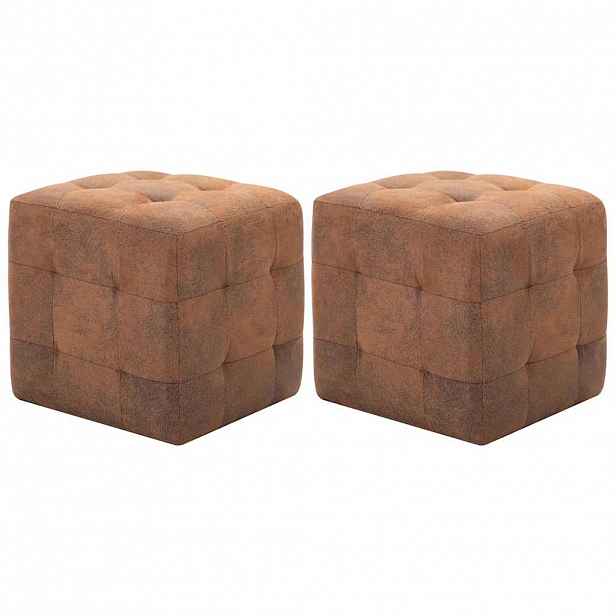vidaXL Noční stolky 2 ks hnědé 30 x 30 x 30 cm umělá broušená kůže