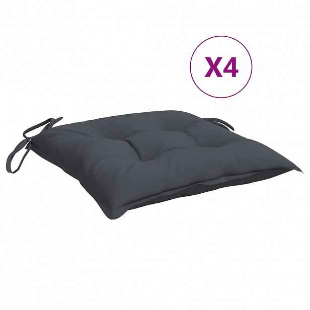 vidaXL Podušky na židli 4 ks antracitové 50 x 50 x 7 cm látka oxford