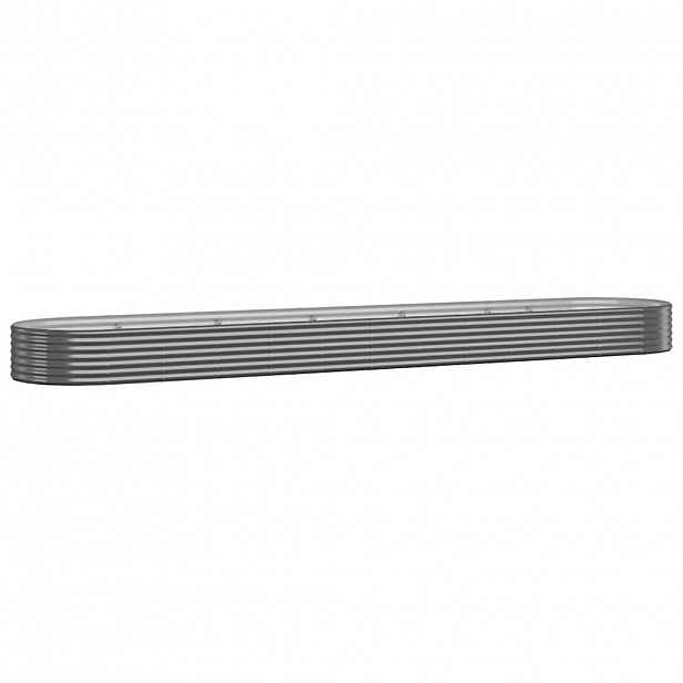 vidaXL Vyvýšený záhon pozinkovaná ocel 507x100x36 cm antracitový