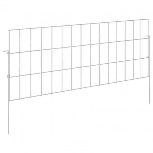 vidaXL Zahradní plot se sloupky 12 ks 75 x 30 cm Pozinkovaná ocel