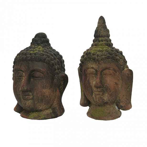 Buddha hlava polyresin hnědá 27-31cm