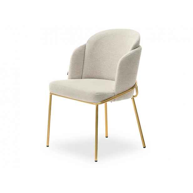 Designová jídelní židle JAZMIN - béžová / zlatá