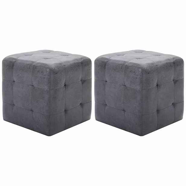 vidaXL Noční stolky 2 ks šedé 30 x 30 x 30 cm umělá broušená kůže