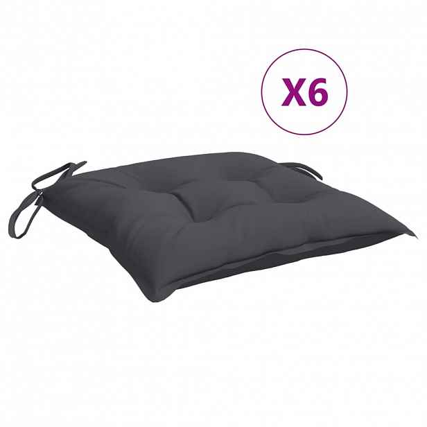 vidaXL Podušky na židli 6 ks antracitové 50 x 50 x 7 cm látka oxford